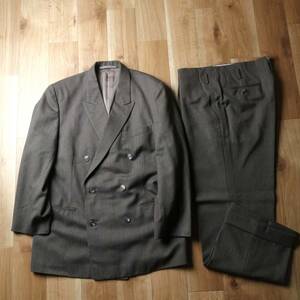 CLOTH made by CROMBIE ダブルスーツ ストライプ ヴィンテージ レトロ 90年代 90s 24-0105fu02【4点同梱で送料無料】