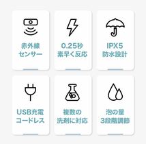 2個セット☆ ソープディスペンサー 自動 泡 壁掛け 3段階調節 300mL USB オート_画像8