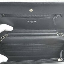 シャネル CHANEL ウォレットチェーン マトラッセ パテントレザー/メタル ブラック/シルバー e57761f_画像5