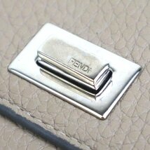 フェンディ FENDI 二つ折り長財布 コンチネンタルウオレット レザー グレージュ e57801a_画像7