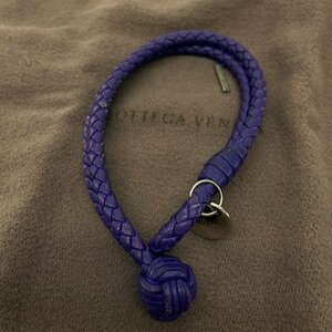 ボッテガヴェネタ BOTTEGAVENETA ブレスレット イントレチャート レザー パープル r9349a