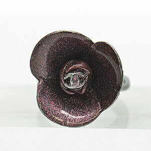  Chanel CHANEL ring * ring turtle rear here Mark metal metallic Brown r9105a