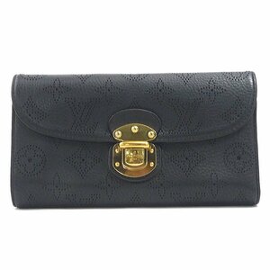 ルイ ヴィトン LOUIS VUITTON 二つ折り長財布 ポルトフォイユ アメリア モノグラムマヒナ ノワール h30045f