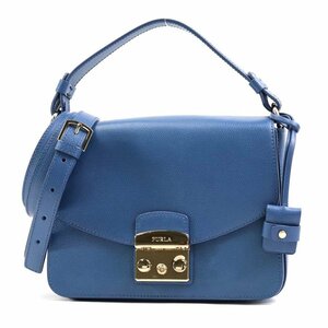  Furla Furla handbag diagonal .. shoulder bag leather blue t18546a