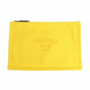 エルメス HERMES ポーチ マルチケース BAIN コットン イエロー e57927a