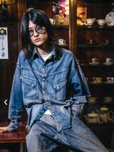 SAINT MICHAEL セント マイケル SM-A23-0000-015 / DENIM SHIRT / デニムシャツ (ブルー) Sサイズ 新品_画像1