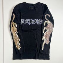 DRESSCAMP ドレスキャンプ ロゴプリント ロンTee レオパード 46 ブラック 長袖Tシャツ _画像1