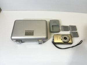 ◎1円〜Canon デジタルカメラ IXY 10s PC1467 ゴールド バッテリー3個 ケース付 中古 動作確認済 キャノン コンパクトデジタルカメラ ◎