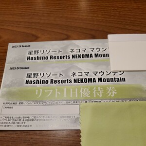 ネコママウンテンスキー場リフト１日券3枚　2月2日発送日限定になります。