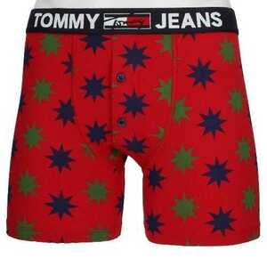 TOMMY HILFIGER トミーヒルフィガー TOMMY JEANS トミージーンズ オーガニックコットン 前開き ボクサーパンツ メンズ 53312400 コーラル L