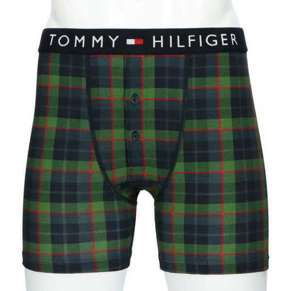 TOMMY HILFIGER トミーヒルフィガー ORGANIC COTTON オーガニックコットン ボタンフライ 前開き ボクサーパンツ 53312013 グリーン M