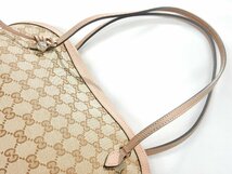 保存袋【美品】GUCCI グッチ GGキャンバス ショルダーバッグ BREE ジャガード レザー ベージュ ピンク 323673_画像3