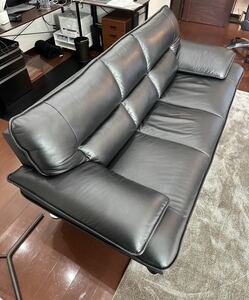 ソファ 革 ニトリ 家具 NITORI ロゾ4 純正本革クッション付き（W210×D94cm×H88cm）