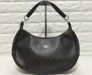 no19858 COACH コーチ シグネチャー 2WAY レザー PVC ショルダー ハンド バッグ ☆