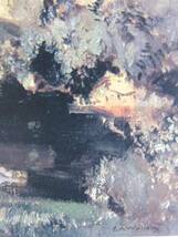 エドワード・ウォルトン、琥珀色の池、希少画集画、新品額装付、y321_画像2