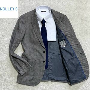 NOLLEY'S ノーリーズ テーラードジャケット 48 L 千鳥格子 ブレザー パッチポケット カシミヤウール素材 