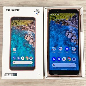 ジャンク品 SIMフリー SHARP Android One S7 S7-SH ライトカッパー スマートフォン◆判定〇 [R12447]