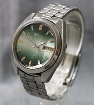  1円～ 【メンズ腕時計】セイコー SEIKO 電磁テンプ EL-330 3303-8080E デイデイト 緑文字盤_画像1