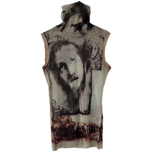 SS1998 Jean Paul Gaultier RELIGIOUS JESUS MARIA MESH SHIRT TOP ゴルチェ パワーネット シャツ カットソー 90s archive vintage