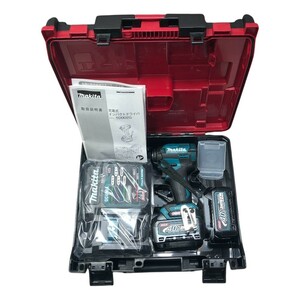 ◇◇ MAKITA マキタ 充電式インパクトドライバ 40ｖmax 充電器・充電池２個・ケース付 TD002GRDX ブルー 未使用に近い