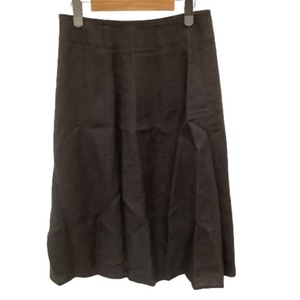 !! JURGEN LEHL Jurgen Lehl lady's knee height skirt SIZE M black a little scratch . dirt equipped 