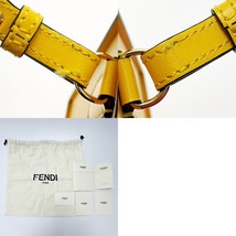 ☆☆ FENDI フェンディ ボックス型ショルダーバッグ 8BT339ADP6F1EEV イエロー レディース レザー ゴールド金具 布袋有 やや傷や汚れあり_画像9