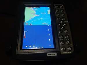 HONDEX PS-611CN GPSアンテナ内蔵 ポータブルGPS内蔵プロッター魚探 5型ワイド 魚群探知機 ホンデックス 遮光フード 振動子延長コード付き