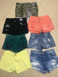  lady's short pants 7 point set hot pants M~L lady's set sale short pants used together use impression equipped 