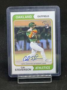 【1円スタート】Cal Stevenson 2023 Topps Heritage High Number RC Athletics 直筆サインカード ルーキーカード　キャルスティーブンソン