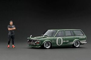 イグニッションモデル 1/18 Datsun Bluebird (510) Wagon Green Metallic With Mr. Jun Imai