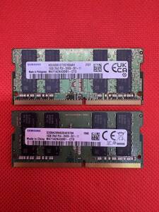 Samsung 16GB 2Rx8 PC4-2666V-SE1-11 ノートパソコン用DDR4メモリ 16GB 2枚セット計32GB　管31