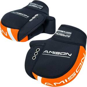 オレンジ Amison バイク用 ハンドルカバー ネオプレーン 防寒 防水 防風 ハンドルウォーマー 保温 反射コーティング付き