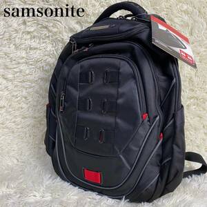 【美品/未使用】サムソナイト　ビジネスリュック　バックパック　メンズ　黒×赤　ブラック　レッド　samsonite 通勤鞄　A4収納可