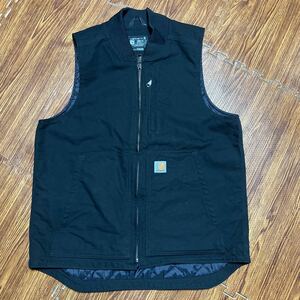 カーハート リブカラー ワークベスト CARHARTT LOOSE FIT WASHED DUCK INSULATED RIB COLLAR VEST 104395 美品　サイズM