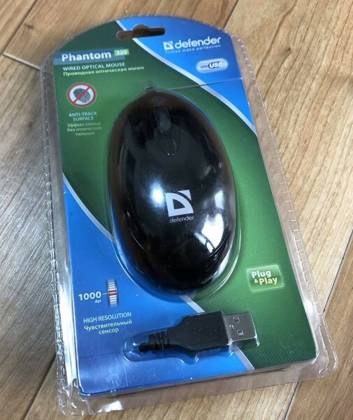 Defender Mouse 有線光学式マウス Phantom MM-320 3ボタン800 dpi 色：ブラック Z6