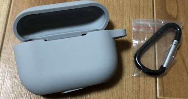 AirPods Pro ケース シリコン保護ケース ワイヤレス イヤーホン 耐衝撃 LED可視 防水 防塵 紛失防止 キズ防止 (グレー) Z144