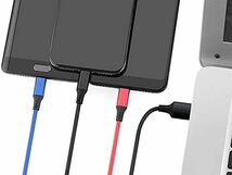 3in1 充電ケーブル USB ケーブル 3A 急速充電 充電コード USB Type C ケーブル Micro USB 充電ケーブル 1.2M 2本セット U56_画像7