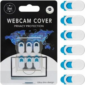 カメラ保護カバー 携帯パソコン用レンズカバー 覗き金属遮蔽シール プライバシー ウェブカメラヘッドカバー webカメラ (白 6箇入り) Z160