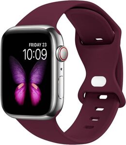 コンパチブル Apple Watch バンド アップルウォッチ バンド (ワインレッド 38/40/41mm S/M) W73