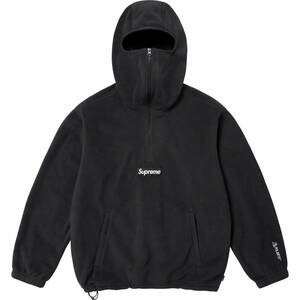 ☆ 22AW Supreme シュプリーム Polartec Facemask Half Zip Pullover ポーラテックフリース ハーフジップ プルオーバー パーカー (黒S)GGG