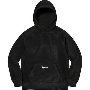 ☆ 21AW Supreme シュプリーム Polartec Hooded Sweatshirt ポーラテック フリース パーカー box logo ボックスロゴ (ブラック黒L)GGR