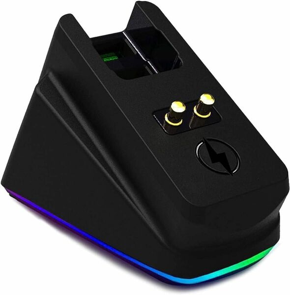 ★新品未使用★ ワイヤレスマウス充電用ドック USB充電器 RGB ゲーム 