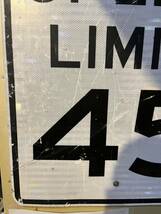 ビンテージロードサイン”SPEED LIMIT 45” 縦76横61センチアルミ製 ガレージに_画像4