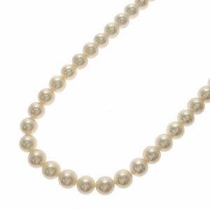 1円スタート 美品 アコヤ真珠 パールネックレス 53粒 53P 7.50-8.00mm pearl 金具 SILVER シルバー アクセサリー レディース ソーティング