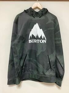 ら1231 BURTON バートン 迷彩柄 プルオーバー ジャージパーカー L カモフラ DRYRIDE ロゴプリント