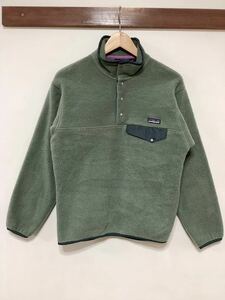 を1258 patagonia パタゴニア シンチラ スナップT フリースジャケット XS オリーブ系 ハーフスナップ アウトドア