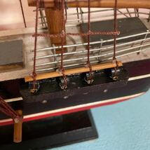 置物 帆船模型 木製 模型 帆船 オブジェ インテリア 船 完成品 アンティーク_画像7