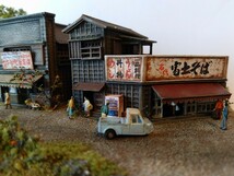 1/150　ジオラマ 昭和の風景　淵沿いのそば屋と化粧品店。_画像4