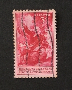 世界の人物切手（アメリカ合衆国）ベンジャミン・フランクリン 1956-01-17