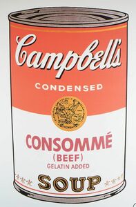 アンディ・ウォーホル　Andy Warhol　リトグラフ 「コンソメスープ缶」◎版サイン有り　◎ナンバリング有　関連： 缶詰